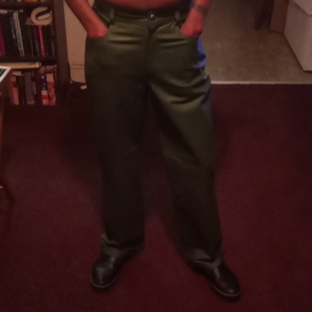 💯% pure leather pants